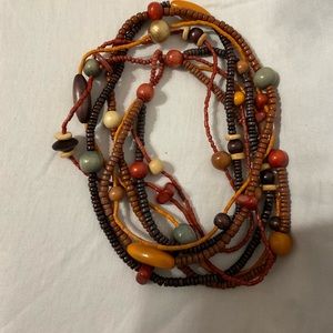 Necklace, handmade wood beads